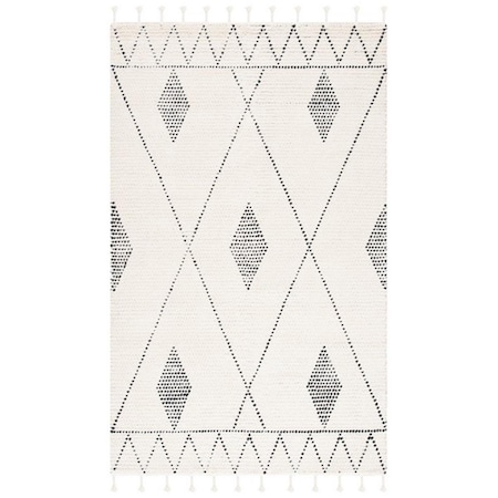 Safavieh 5 x 8 ft. Casablanca 489A Tassel Hand Woven Rectangle Area Rug Ivory & Black CSB489A-5
